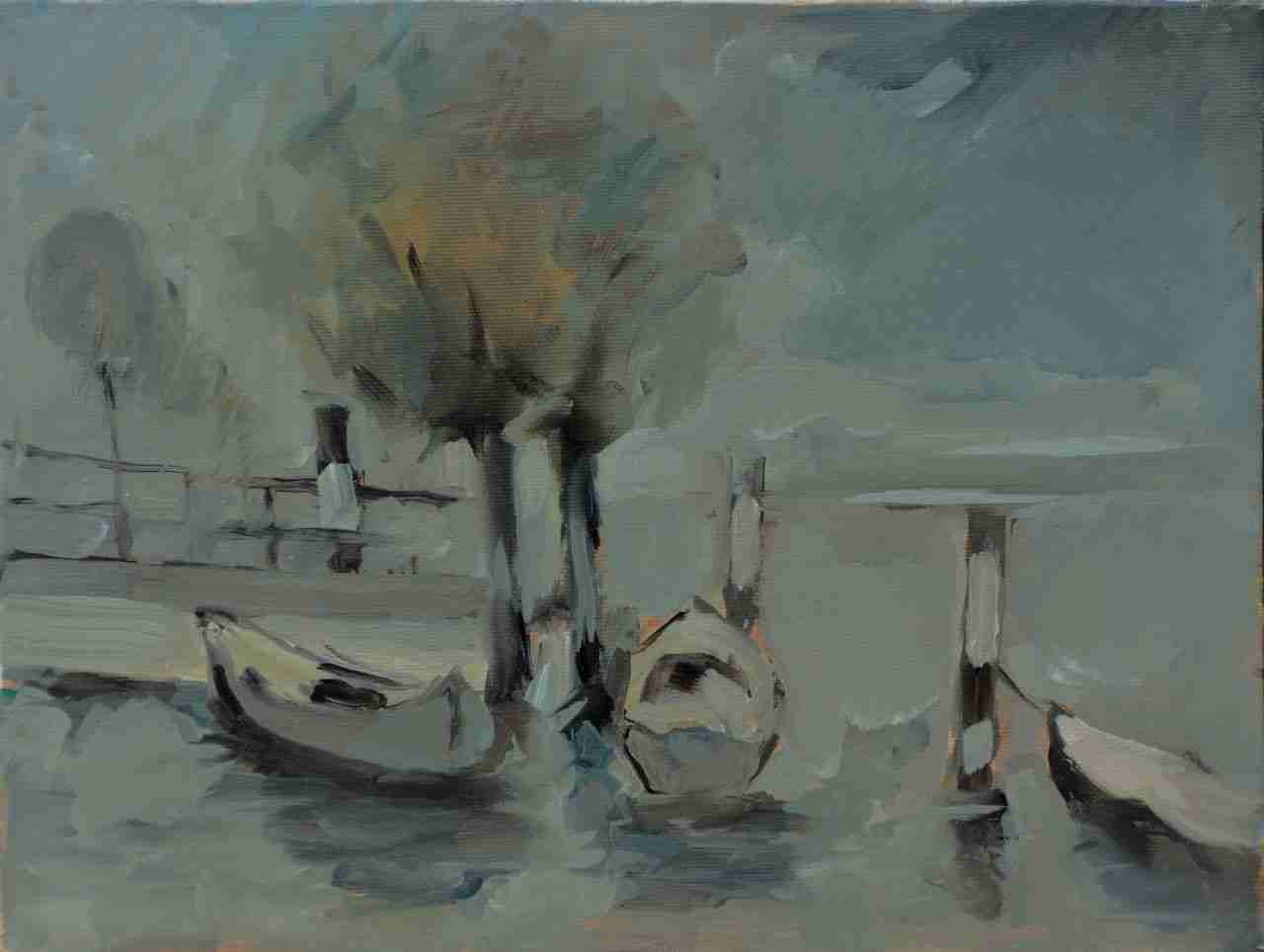 The fog on the lake 1990
